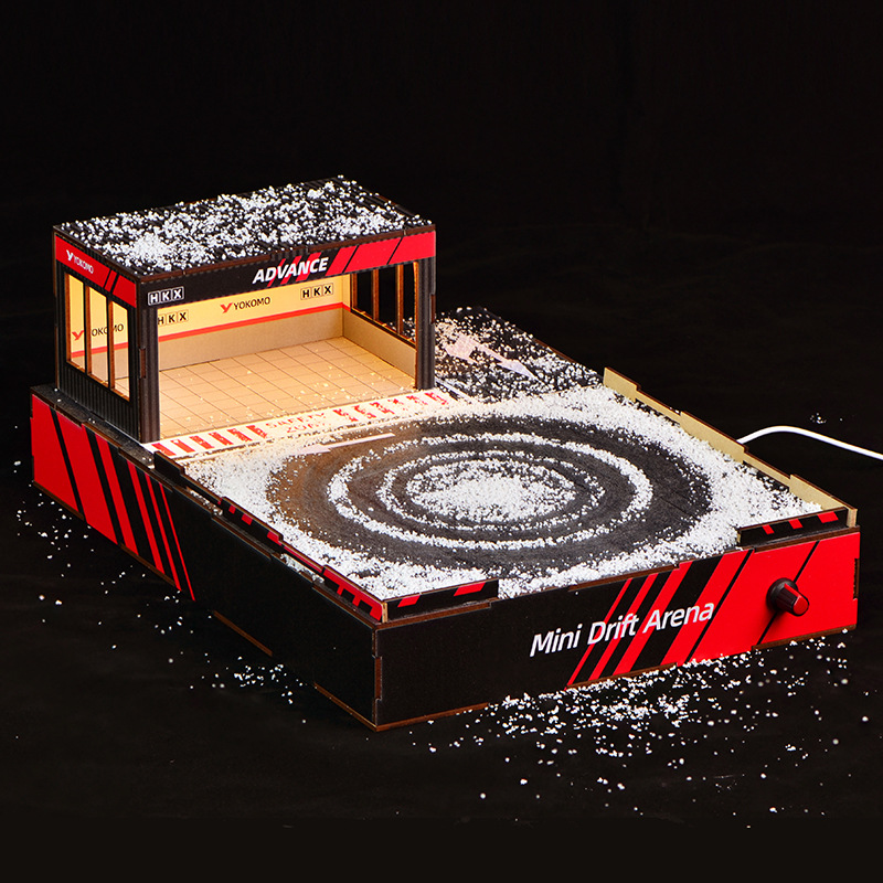 Model Kit Car - 1:64 Maßstab DIY Drift-Strecken-Diorama mit Drehbühne