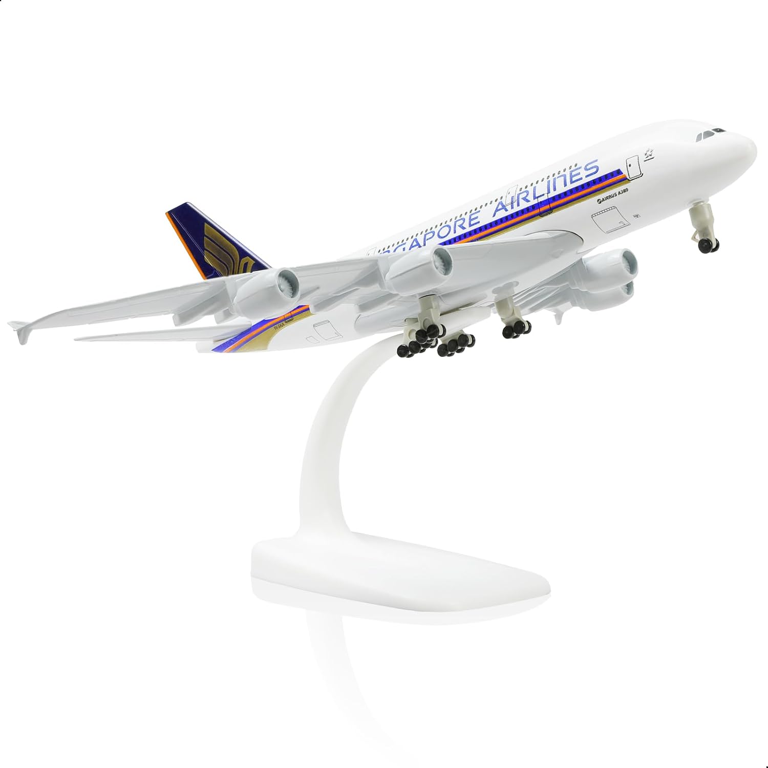 Model Kit Singapore - 20cm Singapur A380 Spielzeugflugzeug-Modellbausatz im Maßstab