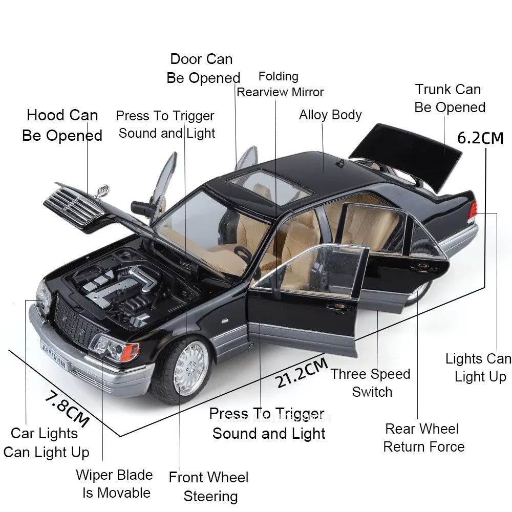 1:24 300SL W140 Legierungsmode – Model Kit Mustang Bewertung und Preis